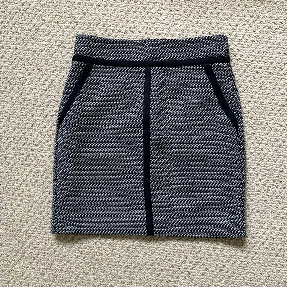 Ann Taylor LOFT herringbone fully lined pocket office skirt